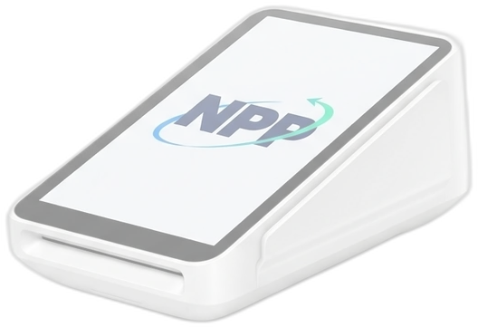 Square Terminal with an NPP mark on its screen
